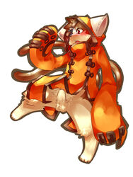 1boy blazblue boner cathood erection feline jubei_(blazblue) kosian male male_only penis red_eyes solo white_background