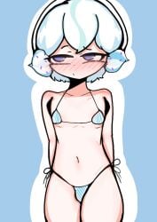 1boy cookie_run femboy snow_sugar_cookie swimsuit tagme