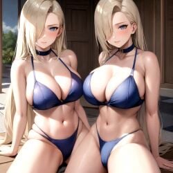 2girls ai_generated arm_support asymmetrical_docking bare_arms bare_chest bare_legs bare_midriff bare_shoulders bare_thighs belly_button big_breasts bikini blush boobs breasts busty choker cleavage clones collarbone ear_blush facing_viewer female female_only front_view hair_down hair_over_one_eye highleg highleg_bikini hotncuteboxing huge_breasts ino_yamanaka light-skinned_female light_skin lipstick looking_at_viewer loose_hair makeup midriff multiple_females multiple_girls nai_diffusion naruto naruto:_the_last naruto_(series) naruto_shippuden navel neckwear nose_blush oppai paipan pale-skinned_female pale_skin revealing_swimsuit selfcest shadow_clone shadow_clone_jutsu shiny shiny_hair shiny_skin sitting skimpy skimpy_bikini smile spread_legs stable_diffusion swimsuit thick_thighs thighs tits top_heavy twins very_long_hair voluptuous voluptuous_female