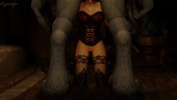 1boy 1girls 3d big_breasts blizzard_entertainment blowjob blue_eyes dypnsfw fellatio huge_cock human human_(world_of_warcraft) interspecies kneeling light-skinned_female light_skin original_character red_hair stockings warcraft worgen world_of_warcraft zoey_(dypnsfw)