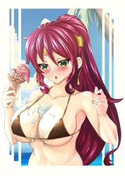 bikini ice_cream keanoveart pyrrha_nikos red_hair rwby