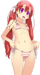 1girls bikini bikini_armor_explorers cute petite red_hair small_breasts thigh_gap transparent_background