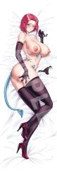 1girls anal_beads anus ass big_breasts blue_eyes blush breasts code_geass commission dakimakura female high_heels jinmeii kallen_stadtfeld laying_down pussy red_hair sex_toy solo thighhighs