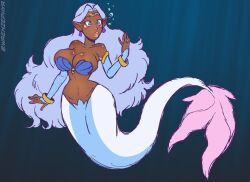 1girls dark-skinned_female dark_skin female female_only huge_breasts jpeg mermaid midriff mind_break navel pointy_ears post_transformation princess_allura signature solo transformation underwater voltron voltron:_legendary_defender water white_tail wide_hips wrenzephyr2