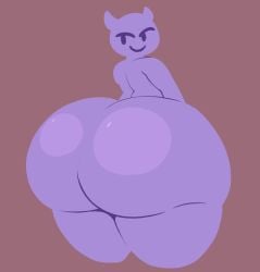 1boy ass ass_focus big_ass big_butt butt devil_emoji emoji emoji_(race) fat_ass fat_butt horn horns huge_ass huge_butt looking_back male male_only mare_bunny naked no_outlines non-human purple_skin solo thick_ass thick_butt toony