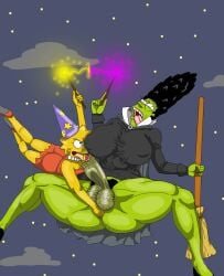 1futa anal anus big_ass big_balls big_breasts big_penis blowjob disgusting female finger_in_ass fingering fist futanari green_skin gross incest lisa_simpson marge_simpson the_simpsons tongue_out tutacamon27 what witch yellow_body