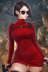 1girls absurd_res absurdres ada_wong alternate_version_available big_breasts biohazard black_eyes black_stockings breasts busty capcom clothed clothed_female clothing dress dual_wielding eyewear female female_focus female_only fingernails firearm fully_clothed glasses gun gun_holster guns high_resolution highres holding_gun holding_pistol holding_weapon holster huge_filesize large_breasts large_filesize light-skinned_female light_skin nail_polish pistol prywinko red_clothes red_clothing red_dress red_nail_polish red_nails red_sweater resident_evil resident_evil_4 resident_evil_4_remake short_hair slim_girl slim_waist solo solo_female solo_focus stockings sunglasses sweater sweater_dress thick_thighs thighs tinted_eyewear turtleneck turtleneck_sweater very_high_resolution weapon