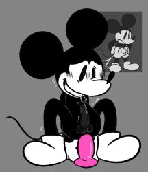 1boy anal animal_genitalia anthro blush cognitive_crisis cum dildo dildo_in_ass friday_night_funkin friday_night_funkin_mod grey_background male_only mickey_mouse mouse mouse1928 self_upload sex_toy solo suicidemouse.avi tagme