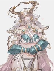 artist_name fingerless_gloves gauntlets gloves hildryn_(warframe) hildryn_prime horn horns humanized lingerie rough_sketch ruiji_yuizaki ruijiyuizaki smile twitter_username underboob veil warframe