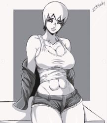 1girls big_breasts breasts female female_only foo_fighters fully_clothed jojo's_bizarre_adventure large_breasts short_hair shounen_jump six_pack solo stone_ocean z3husky