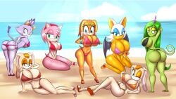 2d 7girls aged_up allissei amy_rose beach big_ass big_breasts big_tits blaze_the_cat cream_the_rabbit deadly_six female_only huge_breasts mobian mobian_(species) mobian_echidna multiple_girls rouge_the_bat seductive sega sonic_(series) sonic_adventure sonic_lost_world sonic_the_hedgehog_(series) tikal_the_echidna vanilla_the_rabbit zeena zeti zeti_(species)