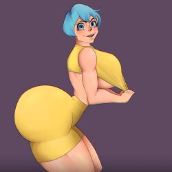 1girls big_ass big_breasts blue_eyes blue_hair bulma bulma_(dragon_ball) bulma_briefs clothing dragon_ball dragon_ball_(series) dragon_ball_z female female_only galme-way gym gym_uniform happy huge_ass huge_breasts solo toei_animation weekly_shonen_jump