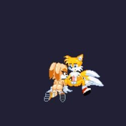 1boy 1girls animated assertive_female backpussy cream_the_rabbit cum cum_on_face ejaculation femdom gif handjob malesub penis_grab penis_squeeze pixel_art project_x_love_potion_disaster sega smug sonic_(series) sonic_the_hedgehog_(series) straight tails tails_the_fox yellow_cum