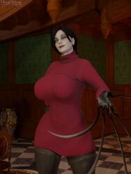 1girls 3d ada_wong ada_wong_(adriana) ada_wong_(cosplay) alcina_dimitrescu ass big_breasts blender brown_hair capcom claws cosplay dat_ass dress female female_only fit fit_female fully_clothed fully_dressed looking_at_viewer mature_female milf pale-skinned_female pale_skin resident_evil resident_evil_4 resident_evil_4_remake resident_evil_8:_village solo sweater sweater_dress thick_thighs thigh_boots thighhigh_boots thighhighs vampire vonsvaigen yellow_eyes