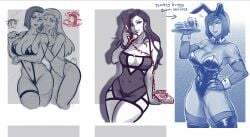 4girls asami_sato avatar_legends beast_boy bunnygirl dc dc_comics english_text female g-string iahfy korra large_breasts latex lingerie male multiple_girls rachel_roth raven_(dc) sling_bikini starfire teen_titans text the_avatar the_legend_of_korra water_tribe yuri