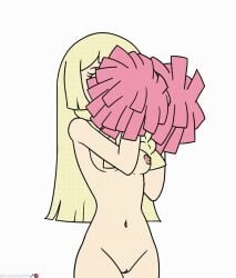 1girls animated big_breasts blonde_hair braid braided_hair cheering cheerleader female female_only flat_colors game_freak gravelurkertsk green_eyes lillie_(pokemon) naked naked_female navel nintendo nude nude_female pokemon pokemon_sm pom_poms solo solo_female