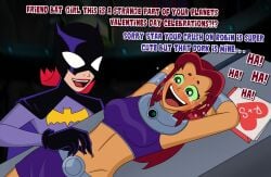 2girls barbara_gordon batgirl batgirl_(the_batman) belly_button dc_comics female female_only starfire tagme teen_titans the_batman tickling