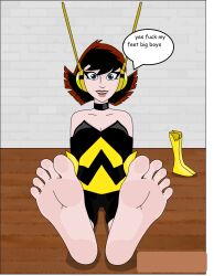 1girls ant-man_(series) artist_request avengers dialogue feet female female_only foot_fetish foot_focus fully_clothed janet_van_dyne marvel marvel_comics solo speech_bubble tagme tagme_(artist) the_avengers:_earth's_mightiest_heroes unknown_artist wasp_(earth's_mightiest_heroes) wasp_(marvel)