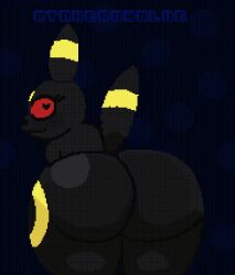 1girls animated eeveelution female female_only game_freak generation_2_pokemon heart heart-shaped_pupils huge_ass nintendo pixel_animation pixel_art pokémon_(species) pokemon pokemon_(species) solo taker03blue twerk twerking umbreon