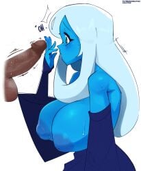 balls big_breasts blue_body blue_diamond_(steven_universe) lilatole steven_universe sweat tagme white_hair