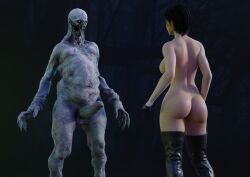 3d ada_wong auzene4 exposed_torso female handwear human legwear male pale_skin penis regenerator resident_evil tagme