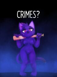 baseball_bat breasts feline feline_humanoid fur mae_(nitw) mae_borowski night_in_the_woods nude pussy pusszone