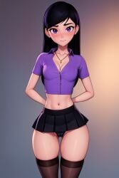 1girls ai_generated disney pin3d slim slim_waist small_ass small_breasts solo solo_focus stable_diffusion tagme the_incredibles violet_parr