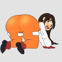 1girls ass ass bent_over brown_eyes brown_hair cameltoe chibi clothed female female_only final_fantasy final_fantasy_ix garnet_til_alexandros_xvii huge_ass huge_butt looking_back ludovua solo solo_female