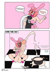 1futa 1girls ahe_gao balls big_breasts big_penis blue_eyes bottomless breast_play breasts bulge bulge_through_clothing bunneric bunny bunny_girl bunnygirl clothed clothing clown clown_girl clowndia comic cum cum_covered cum_in_container cum_in_food cum_on_body cum_on_breasts cum_on_face cum_on_hair cum_on_lower_body cumshot dialogue duo ejaculation english_text erection furry futanari huge_cock human hyper_genitalia hyper_penis light-skinned_futanari light_skin masturbation orgasm original_character page_3 partially_clothed pavinlu penis penis_awe pink_hair sitting size_difference solo_focus text