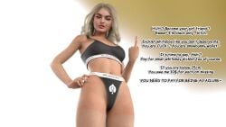 1girls 3d blacked blacked_clothing cuckold cuckold_pov english_text female female_only financial_domination findom light-skinned_female light_skin looking_at_viewer middle_finger netorare pov qos qos_clothing queen_of_spades queen_of_spades_symbol small_penis_humiliation solo spade_panties tattoo text yuumiqos