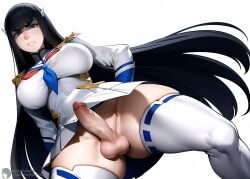 1futa ai_generated angry balls bangs big_breasts black_hair blue_eyes blue_sailor_collar breasts clenched_teeth covered_breasts covered_nipples disdain epaulettes erection foreskin from_below futanari hairclip high_resolution highres kill_la_kill kiryuuin_satsuki legwear long_sleeve_shirt long_sleeves looking_at_viewer looking_down no_panties no_underwear penis pleated_skirt school_uniform shadyfox simple_background skindentation skirt solo solo_futa spread_legs stable_diffusion standing teeth teeth_clenched teeth_showing teeth_visible testicles thick_eyebrows thick_thighs thighhighs uncensored veins veiny_penis very_long_hair white_background white_legwear