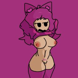 breasts_out cat_ears catgirl friday_night_funkin furry neko purple_hair purple_pubic_hair pussy shipy the_shipy_sea