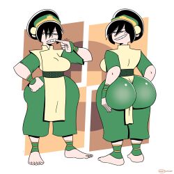 1girls ass avatar_legends avatar_the_last_airbender big_ass black_hair blind bottom_heavy breasts bubble_butt clothing dress dress_between_buttocks earth_kingdom fat_ass female female_only holding_object_between_buttocks huge_ass ineptoutcast large_ass smile solo thick_ass thick_thighs toph_bei_fong wide_hips