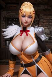 1girls 2020s 2023 ai_generated alternate_breast_size alternate_costume armor bangs big_breasts blonde_bangs blonde_hair blonde_hair_female blue_eyes boob_window braid braided_hair breasts cleavage cleavage_window clothed clothed_female clothes clothing coomette darkness_(konosuba) deep_cleavage eyebrows eyelashes eyes female female_focus female_only hair_bun hair_up hartman_hips hips hourglass_figure huge_breasts kono_subarashii_sekai_ni_shukufuku_wo! large_breasts lips looking_at_viewer nose smile smiling smiling_at_viewer sole_female solo solo_female solo_focus thick_thighs thighs wide_hips