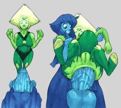 1futa 1girls anal anal_sex anus ass balls big_ass big_balls big_breasts big_butt blonde_hair blue_hair blue_skin breasts cartoon_network clothed clothing devildust duo erection fat_ass female futa_on_female futanari gem gem_(species) gigantic_penis green_skin humanoid humanoid_penis hyper_penetration hyper_stomach_bulge lapis_lazuli_(steven_universe) large_penis looking_at_another mostly_clothed nipples penis peridot_(steven_universe) sex skirt standing steven_universe stomach_bulge thick_ass thick_thighs vein veins veiny_penis