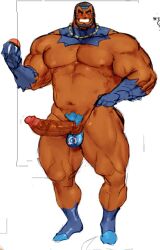 balls bara beard big_penis boner erection facial_hair male male_only matt_(pokemon) muscles muscular nintendo one_eye_closed penis pokemon shirtless smiling solo solo_male team_aqua tora_gy winking