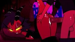 2demons ass ass_grab cum_in_pussy demon demon_boy demon_girl demon_tail demoness demons female hell helluva_boss imp male millie_(helluva_boss) pussy tagme vaginal_sex yellow_eyes