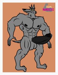 angry_eyes anthro balls big_balls big_penis black_nipples black_penis canid canine erection genitals grey_body hi_res huge_cock jackbox_games male mammal mccraghs_muscles monster_seeking_monster muscular muscular_anthro muscular_male nipples penis sharp_teeth simple_background solo teeth the_jackbox_party_pack_4 were werecanid werecanine werewolf werewolf_(jackbox)