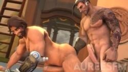 2boys 3d abs anal anal_fingering anal_fisting anal_penetration animated aureesfm bara big_ass big_penis cole_cassidy cum cumming_from_fingering ejaculation erection fingering fisting gay hands hanzo hanzo_shimada huge_cock long_hair male male/male male_only mp4 muscular_male naked nude overwatch overwatch_2 pecs penetration shaved_crotch sound stiffy tagme tattoo video video_games yaoi