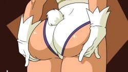 ass ass_focus ass_grab dark-skinned_female female gloves kishinpain miruko my_hero_academia rabbit rabbit_tail rumi_usagiyama solo suit