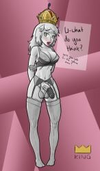 1futa artist_request austria_(countryhumans) ball_bra balls big_breasts big_penis blush breasts clothed clothing cock_sleeve_(clothes) countryhumans countryhumans_girl crown dialogue english_text europa_universalis flaccid futa_only futanari gray_body gray_eyes gray_hair grey_skin human legwear lingerie long_hair mostly_nude penis simple_background solo standing stockings text thighhighs violet_background