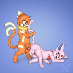 absurd_res anal anal_sex animal_genitalia animal_penis anthro anthro_on_feral blue_eyes buizel canine_genitalia canine_penis crumb_(buizel) darkie_(darkie_29) duo eeveelution erection espeon eyewear fan_character feral fur generation_2_pokemon generation_4_pokemon genitals glasses hi_res jonatanm knot lying male male/male mammal nintendo on_side orange_body orange_eyes orange_fur penetration penis pink_body pink_fur pokemon pokemon_(species) scarf sex tail tail_pull tapering_penis zoophilia