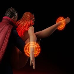 3d doctor_strange dominant_male elizabeth_olsen fucked_from_behind legs_up marvel marvel_comics scarlet_witch standing_sex stephen_strange submissive_female vaginal_penetration wanda_maximoff