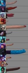 6+futas annie_hastur balls big_penis camille_ferros cassiopeia_du_couteau coven_cassiopeia eclipse_series elise_kythera_zaavan erection futa_only futanari gwen_(league_of_legends) horsecock huge_cock karma_(league_of_legends) kindred lamb_(league_of_legends) large_penis league_of_legends milker911 nami_(league_of_legends) neeko orianna penis penis_size_chart penis_size_comparison penis_size_difference qiyana_yunalai self_upload small_penis standing