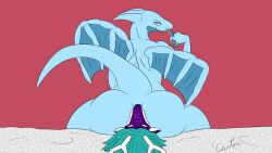 absurd_res anal anthro anthro_only ass bed big_butt deer dragon duo facesitting female female_rimming_male freckles furniture hi_res major_carter male male/female mammal oral reptile rimming scalie sex sitting_on_another smug snake tail thick_thighs wings