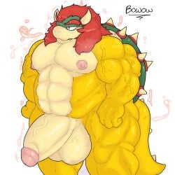 abs anthro balls big_balls big_penis bowser fire genitals green_face hair hands_on_hips hi_res horn khrunkisillegal koopa long_hair male male_only mario_(series) muscular muscular_male nintendo nipples penis red_hair reptile scalie sharp_teeth shell solo spiked_shell spiked_tail spikes spikes_(anatomy) steam tail tan_body tan_skin teeth thick_thighs turtle vein veiny_balls veiny_muscles veiny_penis yellow_body