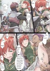 1girls 2d 2d_(artwork) 2d_artwork 5boys armpit_fetish armpit_licking armpits arms_up ass bare_legs bare_thighs bearhug big_ass bondage boots bound bound_wrists breast_grab breasts cape captured clenched_teeth comic commentary covered_nipples darin_(fire_emblem) defeat defeated defeated_heroine drooling elbow_gloves english_text erk_(fire_emblem) fantasy feather_hair_ornament feathers female femsub fingering fingering_partner fire_emblem fire_emblem:_the_blazing_blade gangbang gangrape gloves green_eyes green_vest groping hair_ornament hug jelly_shrimp legs licking male maledom maledom_caption medium_breasts medium_hair molestation multiple_boys netorare nintendo one_eye_closed open_mouth outdoors panties priscilla_(fire_emblem) public purple_hair pussy_juice rape raped raped_royalty red_hair restrained saliva saliva_trail short_hair skirt skirt_lift sleeveless soldier sound_effects spoils_of_war spread_legs staff standing straight text thighs translated underwear vaginal_penetration vest white_panties