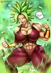 abs biceps busty dragon_ball dragon_ball_super female female_focus hourglass_figure kefla long_hair muscles muscular muscular_female pointy_hair tagme wide_hips wkart