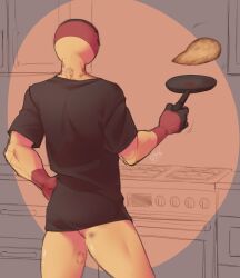 bite_marks black_shirt countryhumans germany_(countryhumans) no_pants pancake pantsless