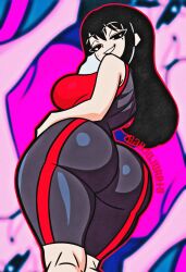 ass badjujuarts looking_at_viewer looking_back looking_down someone_else's_oc tagme